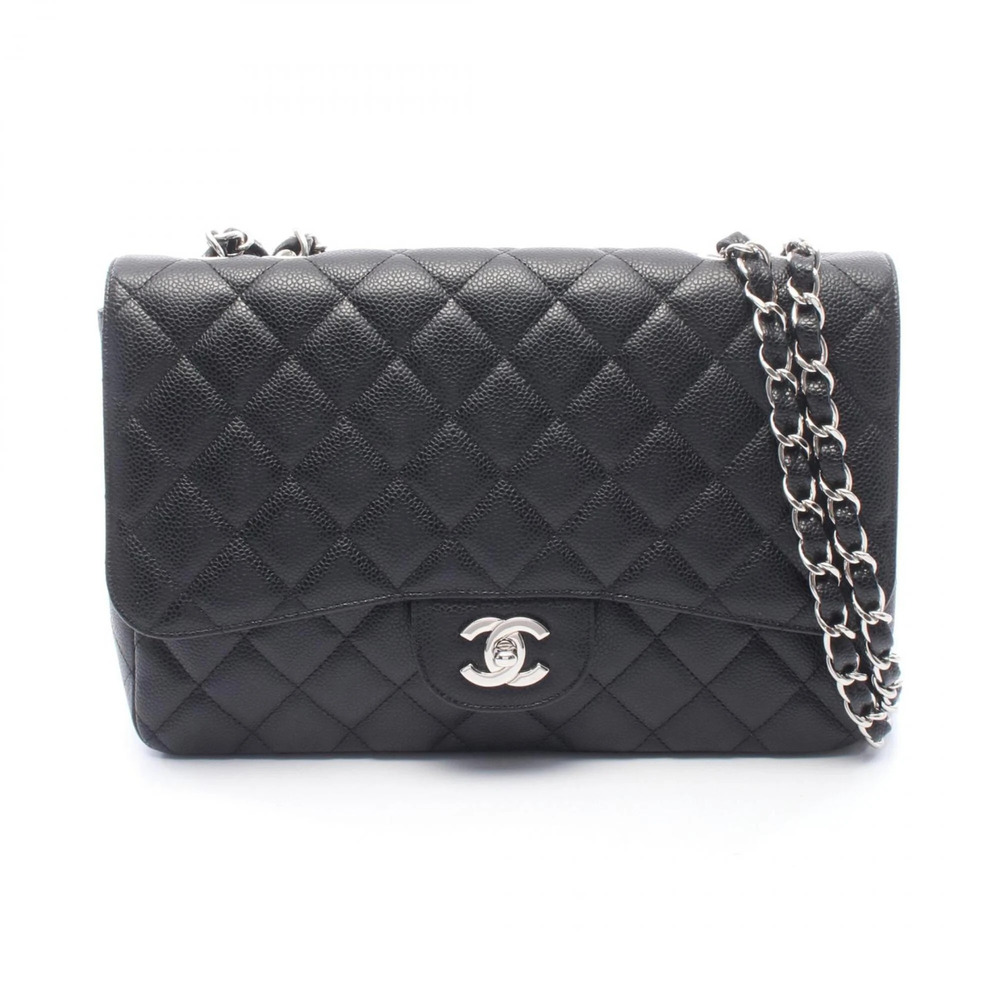 Chanel 30 Large Matelassé Single Flap Shoulder Bag/Handbag, Caviar Leather (G...
